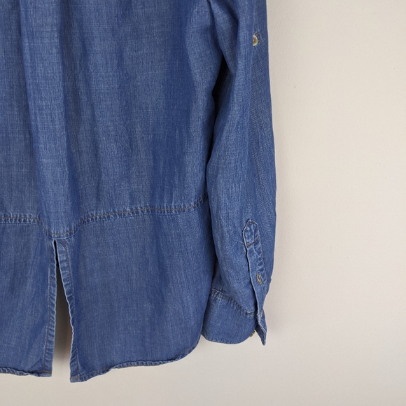 cloth & stone | Blue Oversized Button Top - E91 - Picture 5 of 9